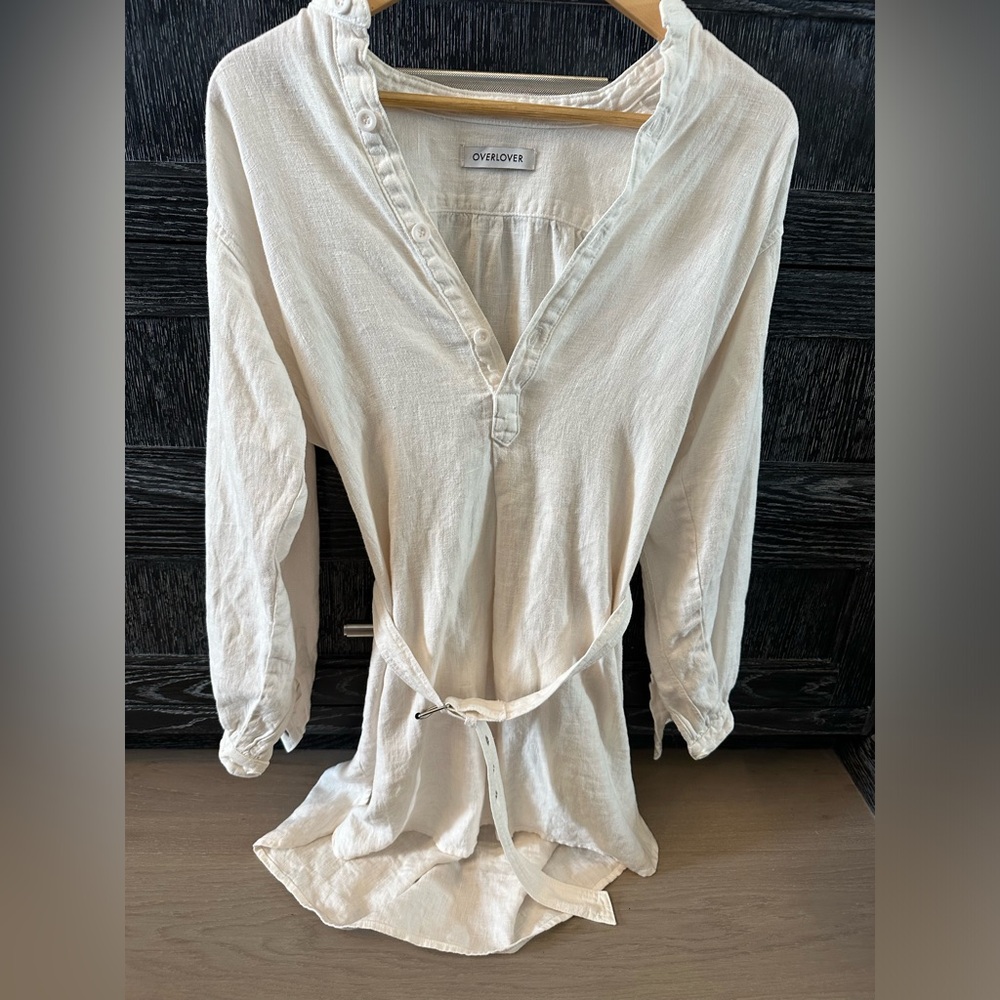 Revolve Overstory Belted Linen Dress